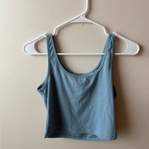 SHEIN Blue Ribbed Crop Top